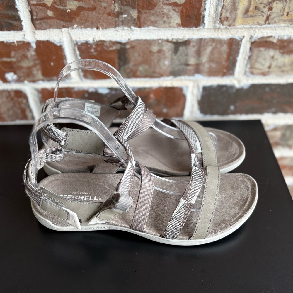 Merrell District Mendi Backstrap Strappy Sandals Brindle Taupe Size 9